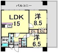 兵庫県神戸市中央区生田町2丁目(マンション)の賃貸物件の間取り