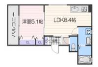 兵庫県尼崎市猪名寺2丁目(アパート)の賃貸物件の間取り