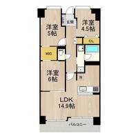 大阪府大阪市浪速区日本橋東3丁目(マンション)の賃貸物件の間取り