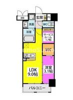 福岡県福岡市東区箱崎1丁目(マンション)の賃貸物件の間取り