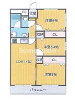 兵庫県神戸市東灘区岡本3丁目(マンション)の賃貸物件の間取り