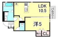 兵庫県神戸市灘区上野通7丁目(アパート)の賃貸物件の間取り