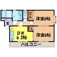 ドリームハウスⅠ・Ⅱ2-101の間取り