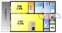 RESIDENCE花畑803の間取り