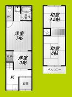 大阪府大阪市住吉区苅田2丁目(一戸建)の賃貸物件の間取り