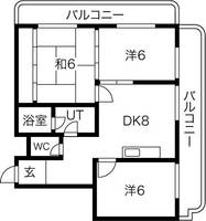 大阪府高槻市大手町の賃貸マンションの間取り
