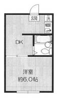千葉県千葉市稲毛区作草部1丁目(アパート)の賃貸物件203の間取り