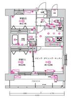 愛知県名古屋市西区名西1丁目(マンション)の賃貸物件の間取り