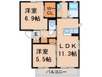 シャーメゾン新堂Ⅲの間取り