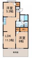 セゾン津秦の間取り