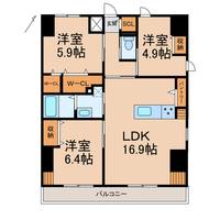 和歌山県和歌山市友田町2丁目(マンション)の賃貸物件の間取り