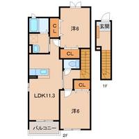 和歌山県和歌山市島(アパート)の賃貸物件の間取り