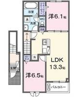 和歌山県岩出市野上野(アパート)の賃貸物件の間取り