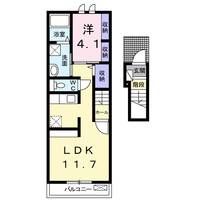 和歌山県御坊市名屋(アパート)の賃貸物件の間取り