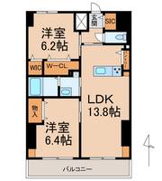 和歌山県和歌山市友田町2丁目(マンション)の賃貸物件の間取り