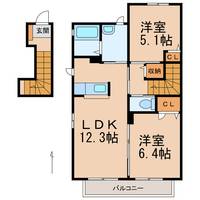 和歌山県和歌山市紀三井寺(アパート)の賃貸物件の間取り