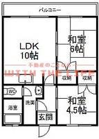 コーポラス田主丸Ⅱ20Bの間取り