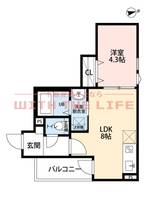 Cherim試験場前201号の間取り