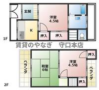 滝井元町2丁目貸家右2の間取り