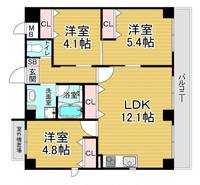 「GRAND LATTICE Kawaramachi Shichijo」301(Plan2)の間取り