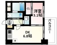 大阪府大阪市淀川区東三国2丁目(マンション)の賃貸物件206の間取り