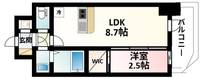 大阪府大阪市淀川区西宮原1丁目(マンション)の賃貸物件の間取り