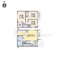 京都府京都市伏見区聚楽町(一戸建)の賃貸物件の間取り