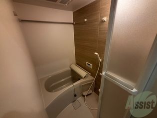 Azul富沢の落ち着いたデザインの浴室。ゆったりできそうです。