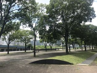 URアルテ横浜の建物裏遊歩道