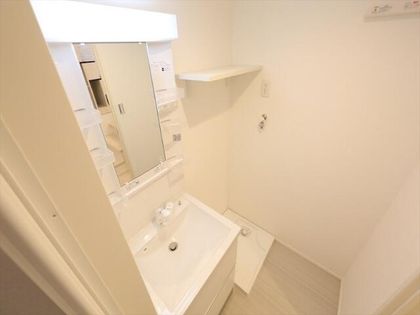 ハーモニーテラス名駅南の脱衣所 独立洗面台(シャンプードレッサー付)収納スペース有